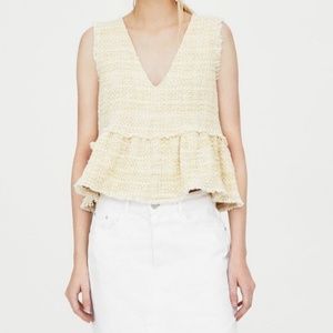 Zara Tweed Yellow Top